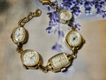Vintage Watch Bracelet, One of a Kind Bracelet, All Gold Faces Bracelet- MBB