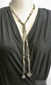 Lariat Chain Necklace, Unique Brass Chain Lariat
