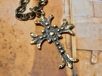 Brass Cross Necklace with chunky style