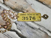 Vintage Tag Necklace, Cummins Engine Tag #3576 Necklace, Long Pendant