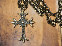 Brass Cross Necklace with chunky style
