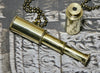 Telescope Necklace shiny brass looking glass pendant