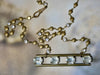 Vintage rhinestone and brass eclectic necklace wear it short or long
