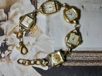 Vintage Watch Bracelet, One of a Kind Bracelet, All Gold Watch Bracelet- CBB