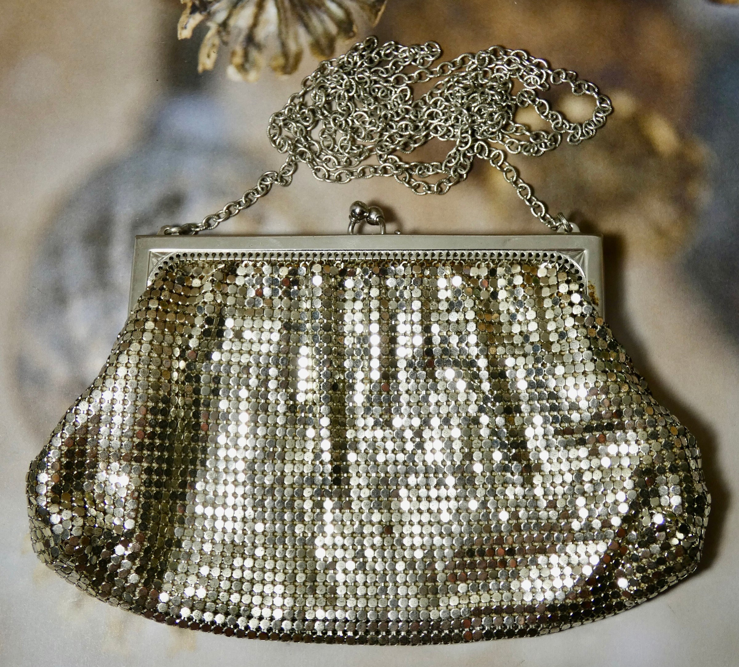 Vintage silver Whiting & Davis handbag chainmaille clutch