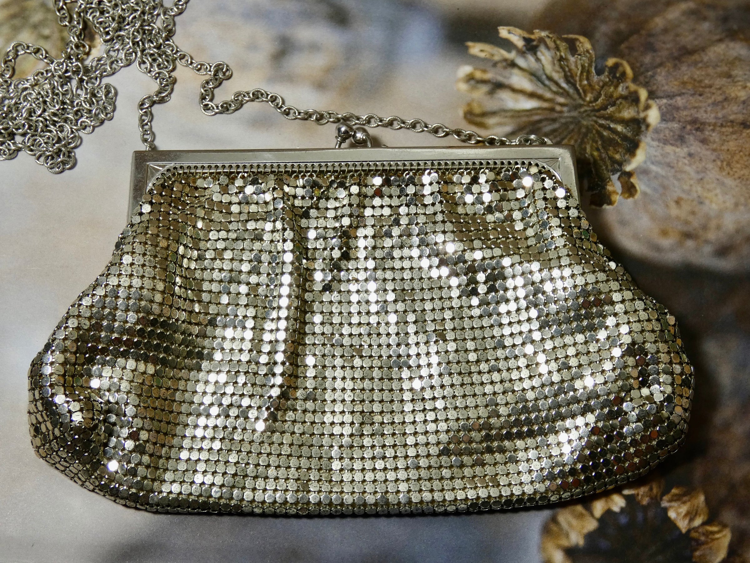 Vintage silver Whiting & Davis handbag chainmaille clutch