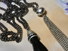 Lariat gunmetal chain Necklace eclectic funky lariat