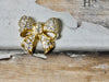 Bow pin Swarovski tiny pave gold brooch
