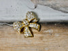 Bow pin Swarovski tiny pave gold brooch