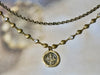 Vintage bronze Charm double strand eclectic chain necklace