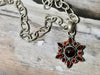 Garnet gemstone necklace beautiful starburst design