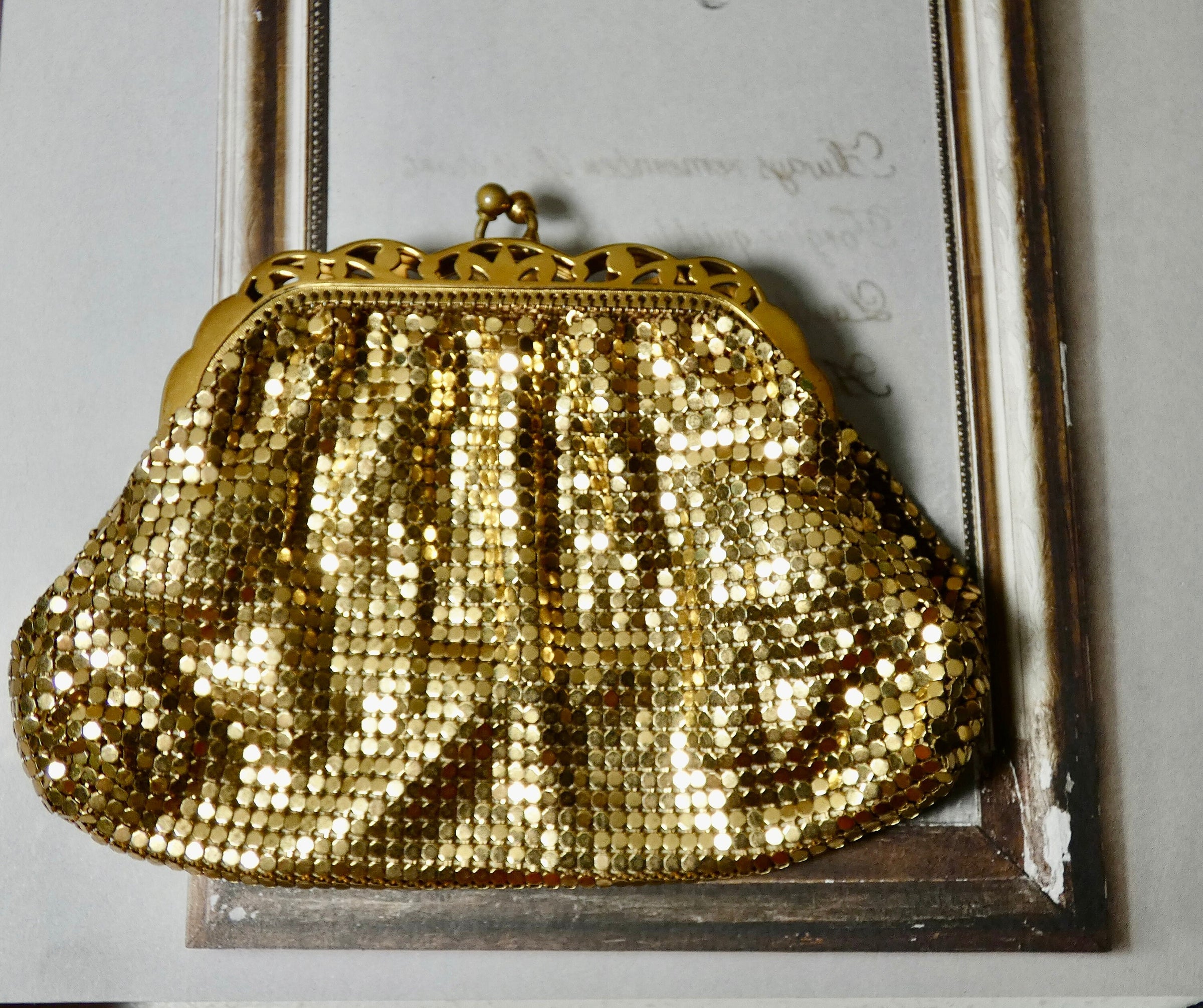 Vintage Gold handbag chainmaille clutch