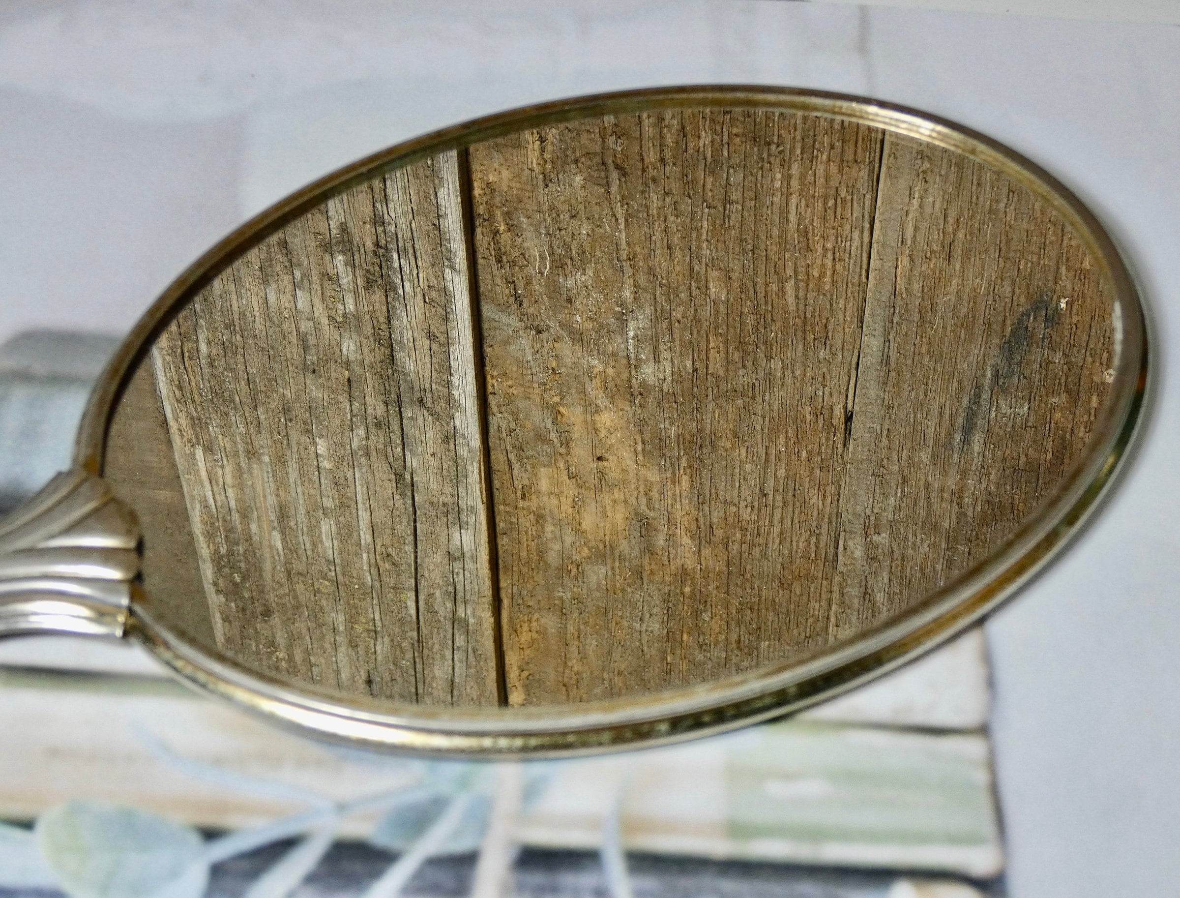 Vintage Silver Mirror handheld Mirror