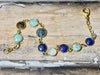 Multi gemstone Bracelet, Bezel set gemstone bracelet
