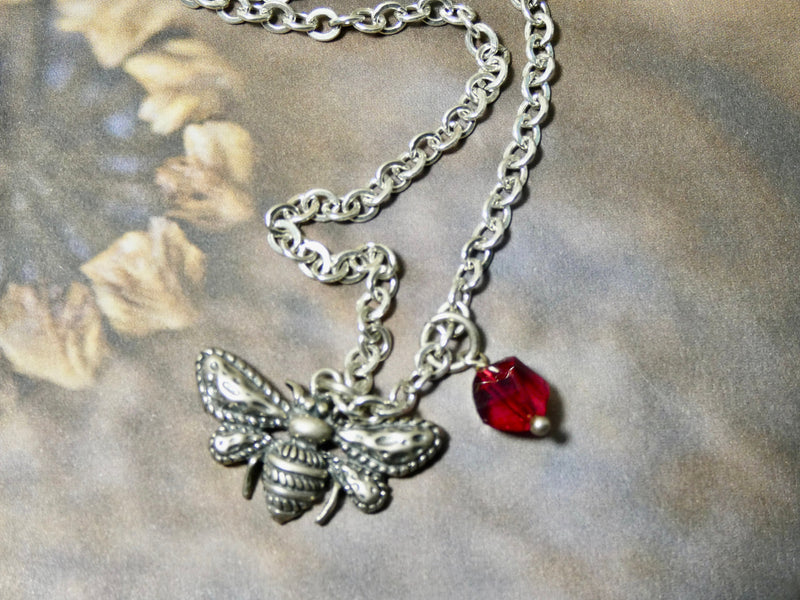 Bee Sterling Charm Necklace