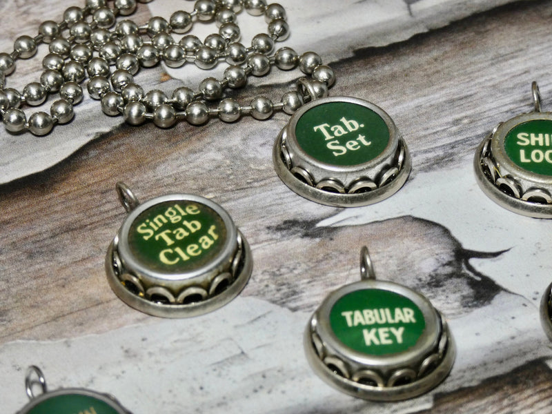 Typewriter Punctuation Necklace green rare color Authentic Typewriter Key pendant