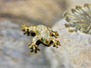 Frog Pin Swarovski small pave gold brooch