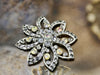 Vintage Silver Flower Crystal Pin
