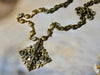 Vintage bronze Jerusalem Cross and brass eclectic chain necklace