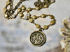 Vintage bronze Charm double strand eclectic chain necklace