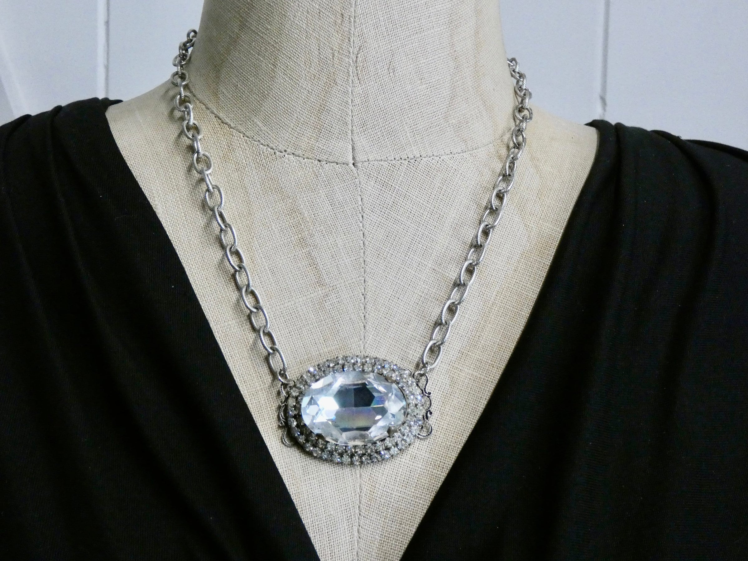 Crystal Rhinestone Necklace, One of a Kind Vintage