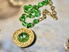One of a kind green rosary chain pendant