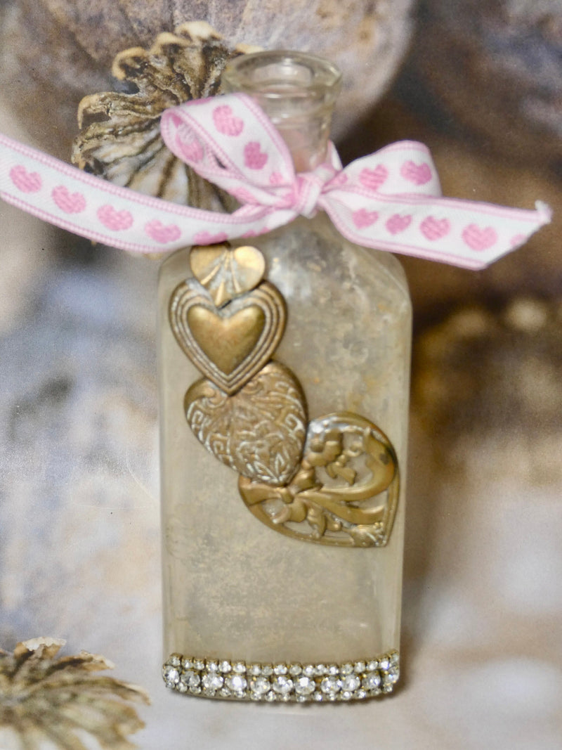 Apothecary Bottle Embellished with hearts