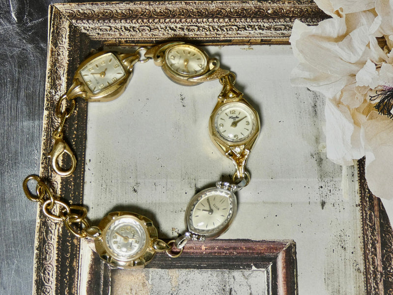 Vintage Watch Bracelet, One of a Kind Bracelet, Two tone Watch Bracelet- BBB