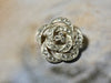 Vintage round flower shaped pin, silver brooch