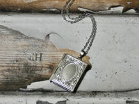 Book Locket Necklace, Silver photo necklace