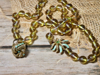 One of a kind vintage necklace hand knotted glass beads
