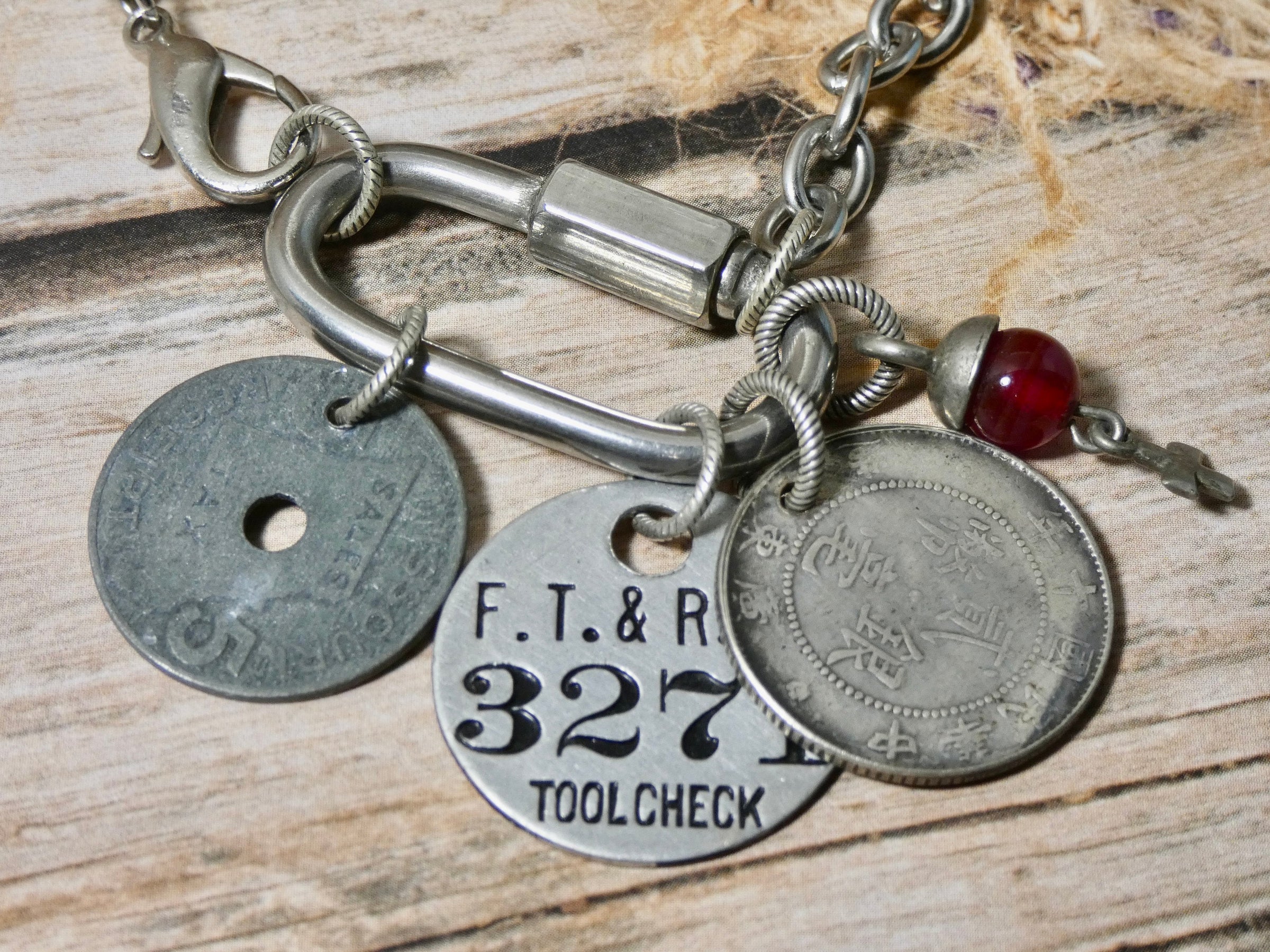 Vintage Coin and Tool Check Tag and Missouri Sales Tax Coin One of a Kind Unisex Necklace