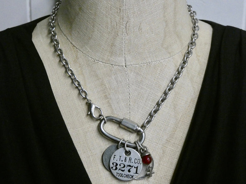 Vintage Coin and Tool Check Tag and Missouri Sales Tax Coin One of a Kind Unisex Necklace