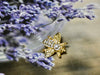 Bee pin tiny gold and pave crystal brooch
