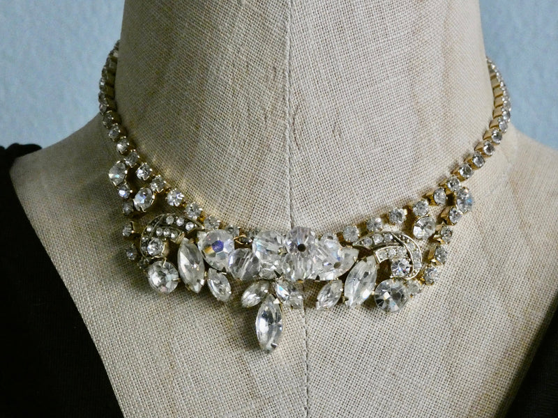 vintage choker, One of a Kind Rhinestone Necklace