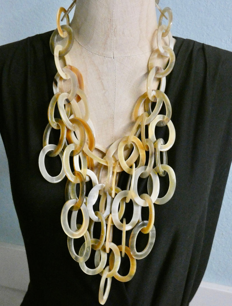 Vintage lucite eclectic statement necklace
