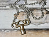 Vintage Key Necklace chunky silver Winding Barrel Key