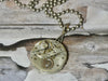 Gear necklace, steampunk altered silver watch necklace