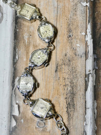 Vintage Watch Bracelet, One of a Kind Bracelet, All Silver plated Watch Bracelet- BBB