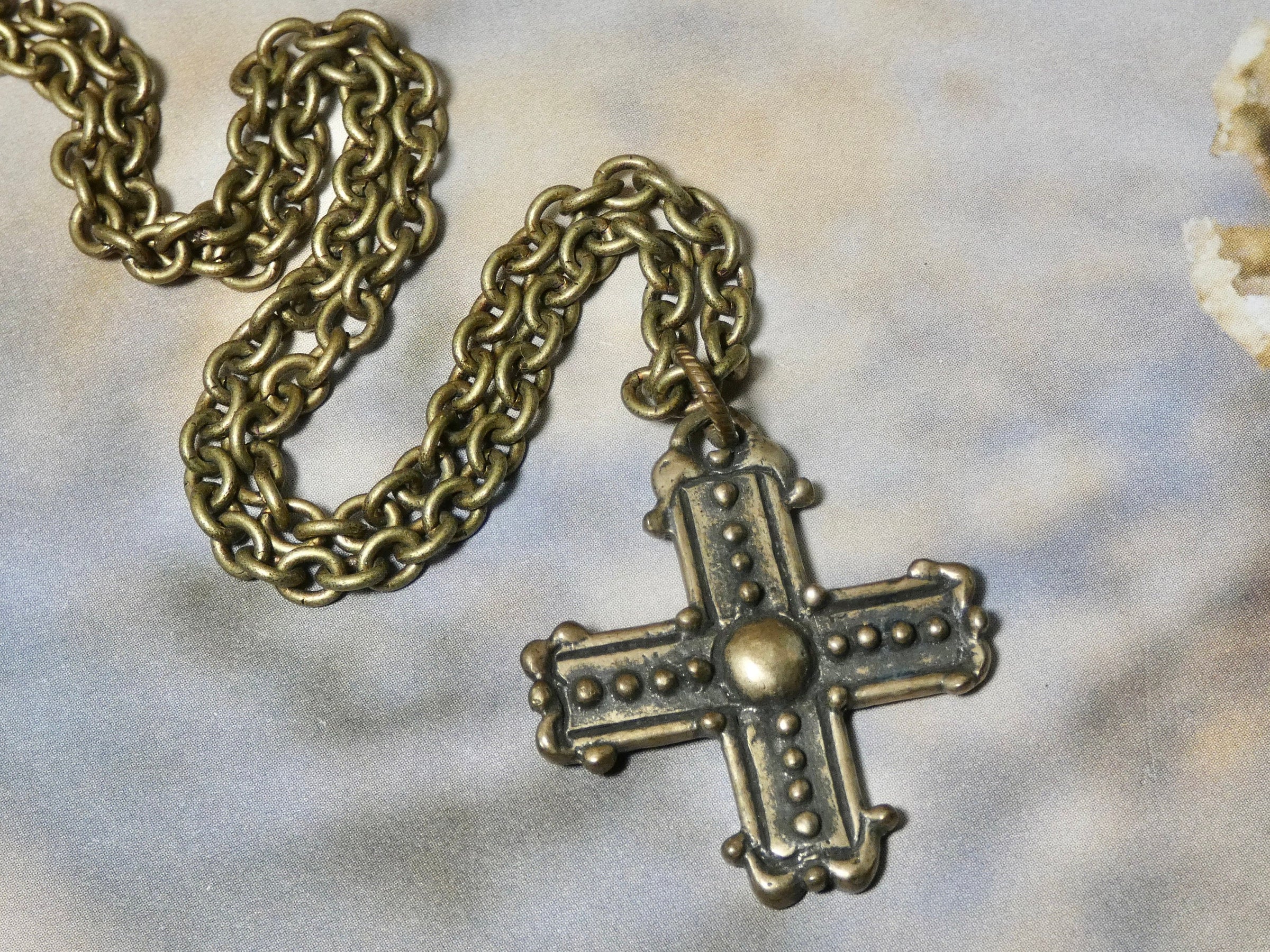 Cross Necklace, bronze greek cross, a perfect religious gift