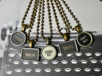 Typewriter Necklace Tabular, Shift Key, Authentic Typewriter Key pendant