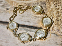 Vintage Watch Bracelet, One of a Kind Bracelet, All Gold plated Watch Bracelet- EBB