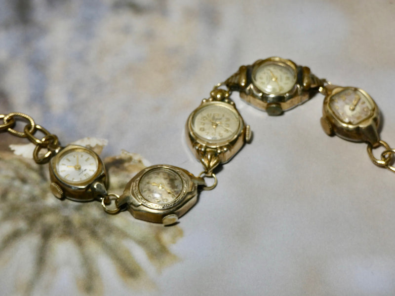 Vintage Watch Bracelet, One of a Kind Bracelet, All Gold plated Watch Bracelet- NBB