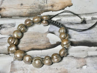 Freshwater Pearl Bracelet, gray bronze colored potato pearl, Hand knotted adjustable bracelet, the perfect gift, fits a larger wrist