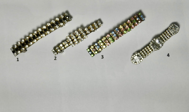 One of a Kind Vintage barrettes, choose from four rhinestone hair clips