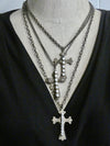 Cross Necklace, simple brass cross embellished with rhinestone detail, religious gift for him or her