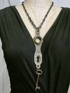 Vintage skeleton key pendant and door knob keyhole plate Necklace