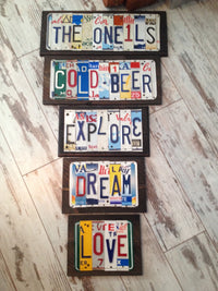 BEST DAD Custom License Plate Sign - Or choose a customized sign of your choice made with authentic colorful license plates