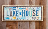 Lake House License Plate Sign repurposed from license plates