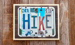 Hike Sign made from repurposed license plates